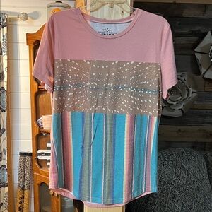 Crazy Train Colorful Striped Women's Top